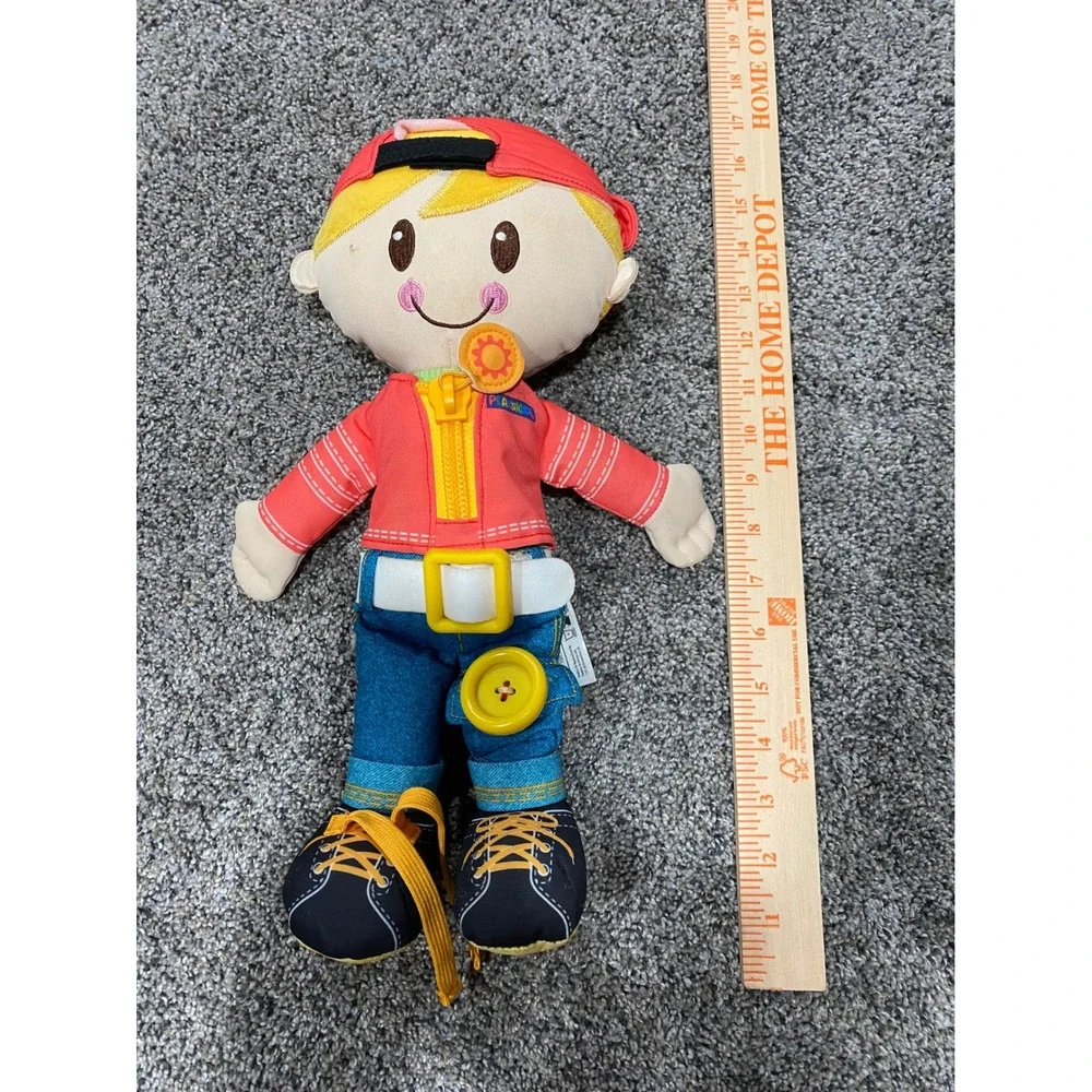 Playskool Dressy Boy Toddler Plush 14in Red Excellent Learn to Dress Toy